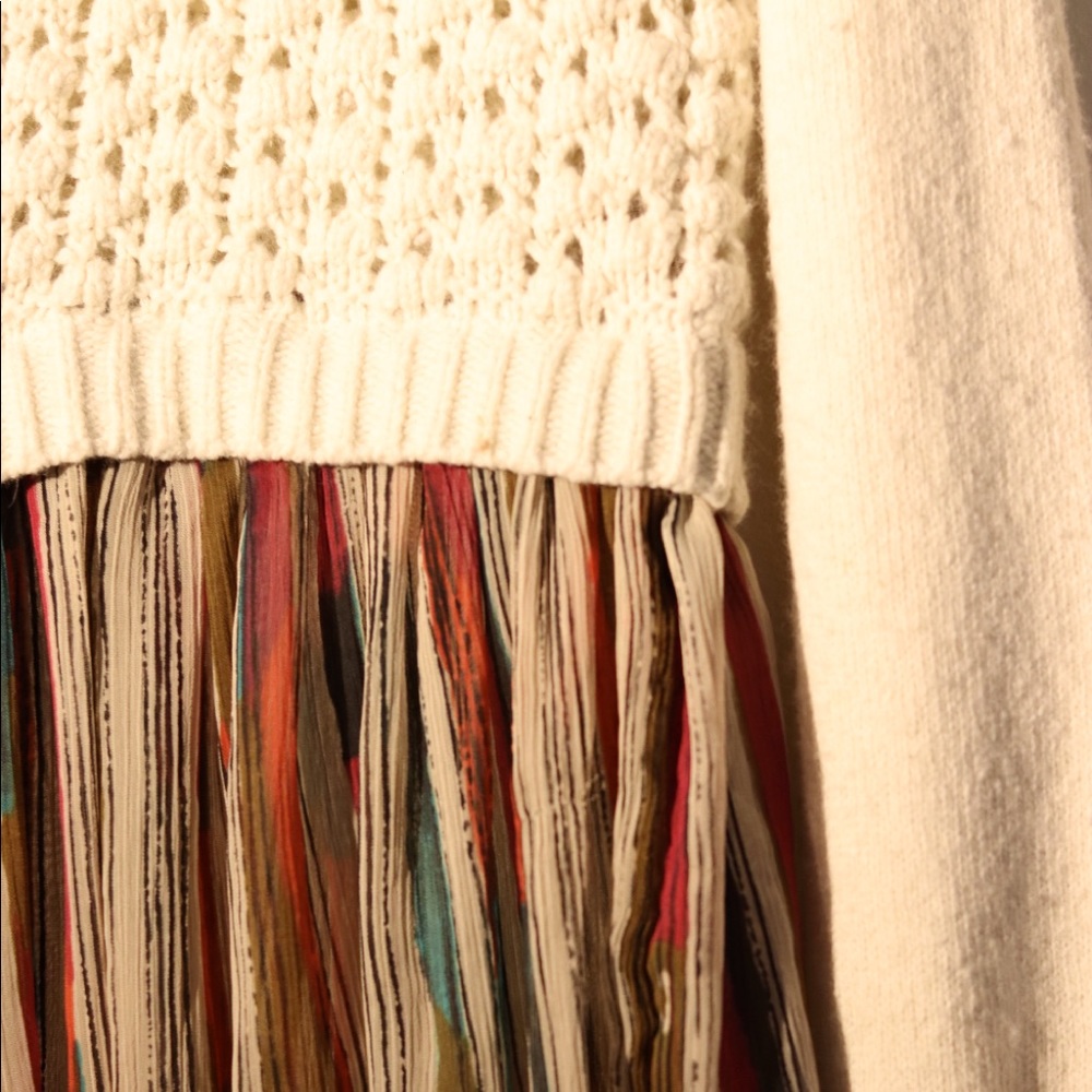 Anthropologie sweater with colored tulle